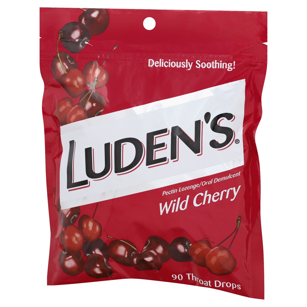slide 3 of 9, Luden's Sore Throat Drops, For Minor Sore Throat Relief, Wild Cherry, 90 Count, 90 ct