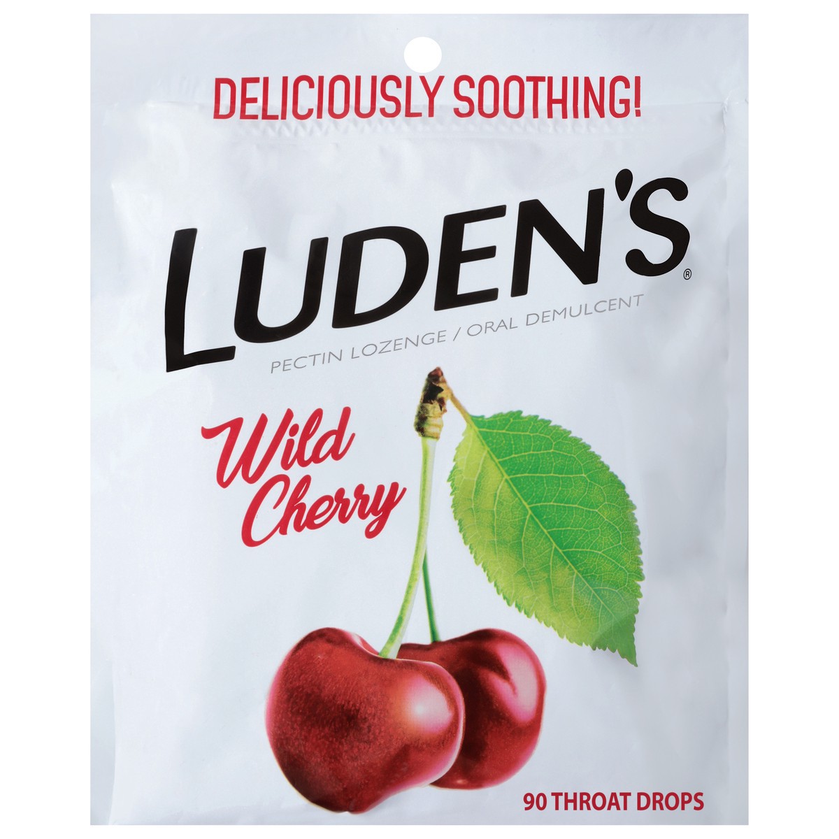 slide 1 of 9, Luden's Sore Throat Drops, For Minor Sore Throat Relief, Wild Cherry, 90 Ct, 90 ct