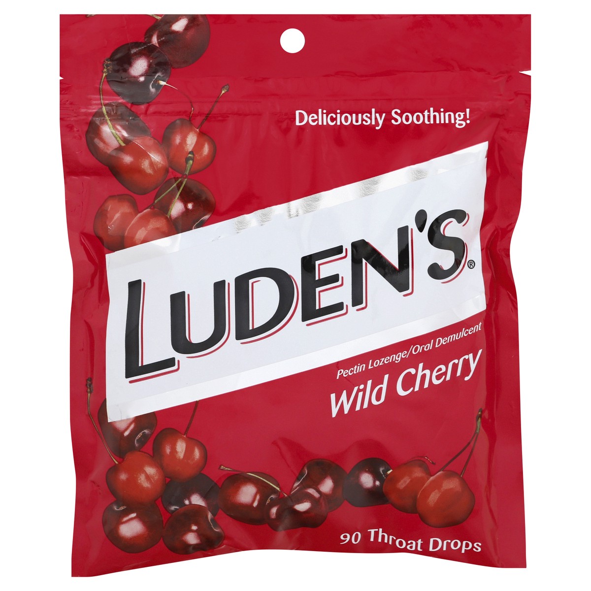 slide 1 of 9, Luden's Sore Throat Drops, For Minor Sore Throat Relief, Wild Cherry, 90 Count, 90 ct