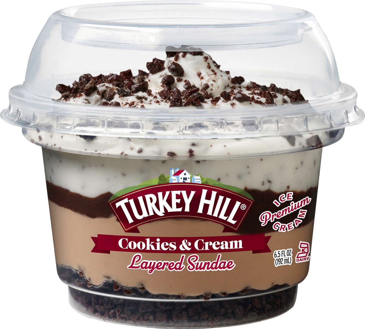 slide 3 of 3, Turkey Hill Cookies & Cream Layered Sundae Cup, 6.5 fl oz