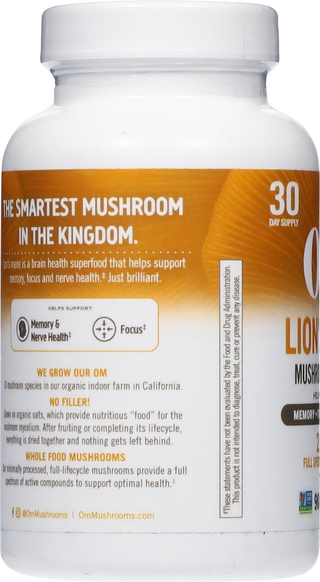 slide 4 of 13, Om 2,000 mg Lion's Mane 90 Vegetable Capsules, 90 ct