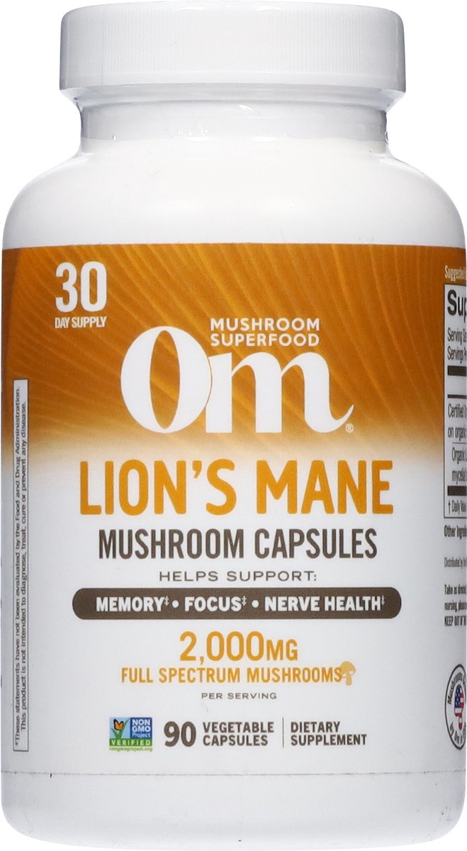 slide 8 of 13, Om 2,000 mg Lion's Mane 90 Vegetable Capsules, 90 ct