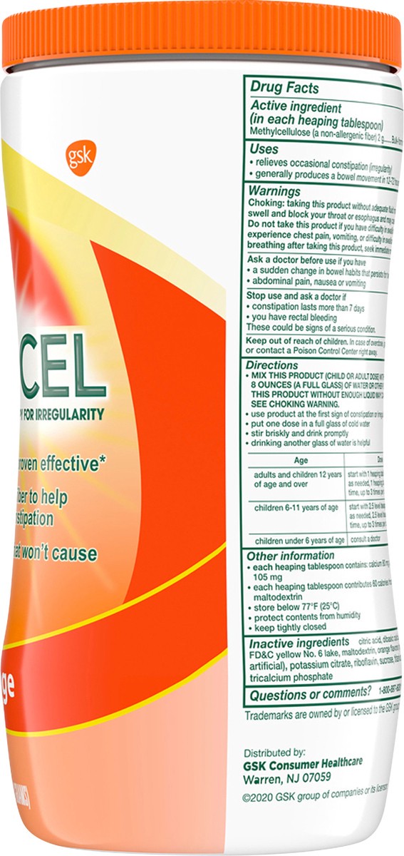 slide 11 of 11, Citrucel Orange Flavor Fiber Therapy 30 oz, 30 oz