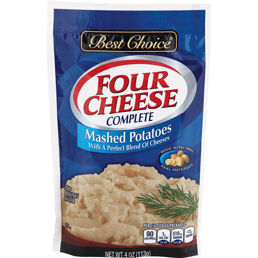 slide 1 of 1, Best Choice Four Cheese Mashed Potatoes Pouch, 4 oz