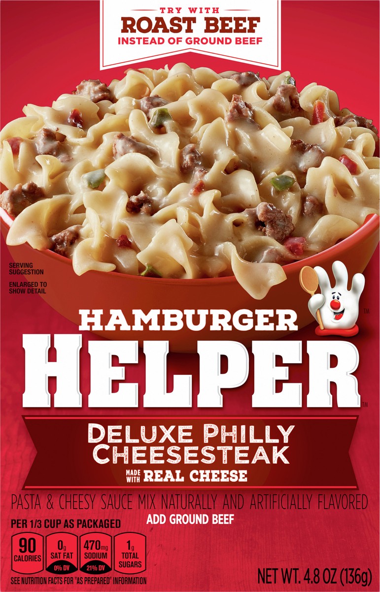 slide 6 of 9, Hamburger Helper Deluxe Philly Cheesesteak 4.8 oz. Box, 4.8 oz