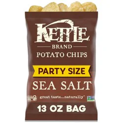 Kettle Brand Potato Chips, Sea Salt Kettle Chips, Party Size, 13 Oz