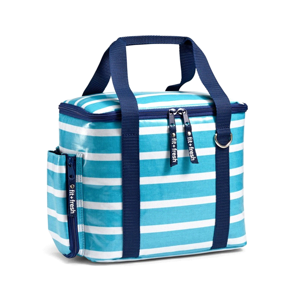 slide 1 of 1, Fit & Fresh Fowler Cooler Bag, Caribbean Resort Stripe, One Size