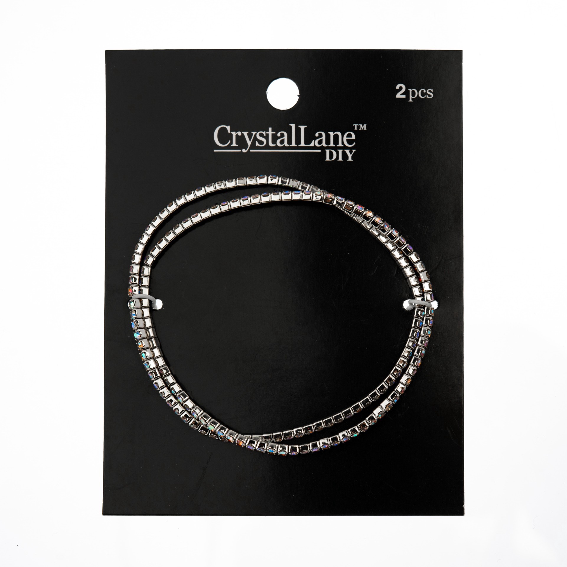 slide 2 of 3, Crystal Lane Diy Silver & Ab Crystal Rhinestones Bracelets, 2ct., 2 ct