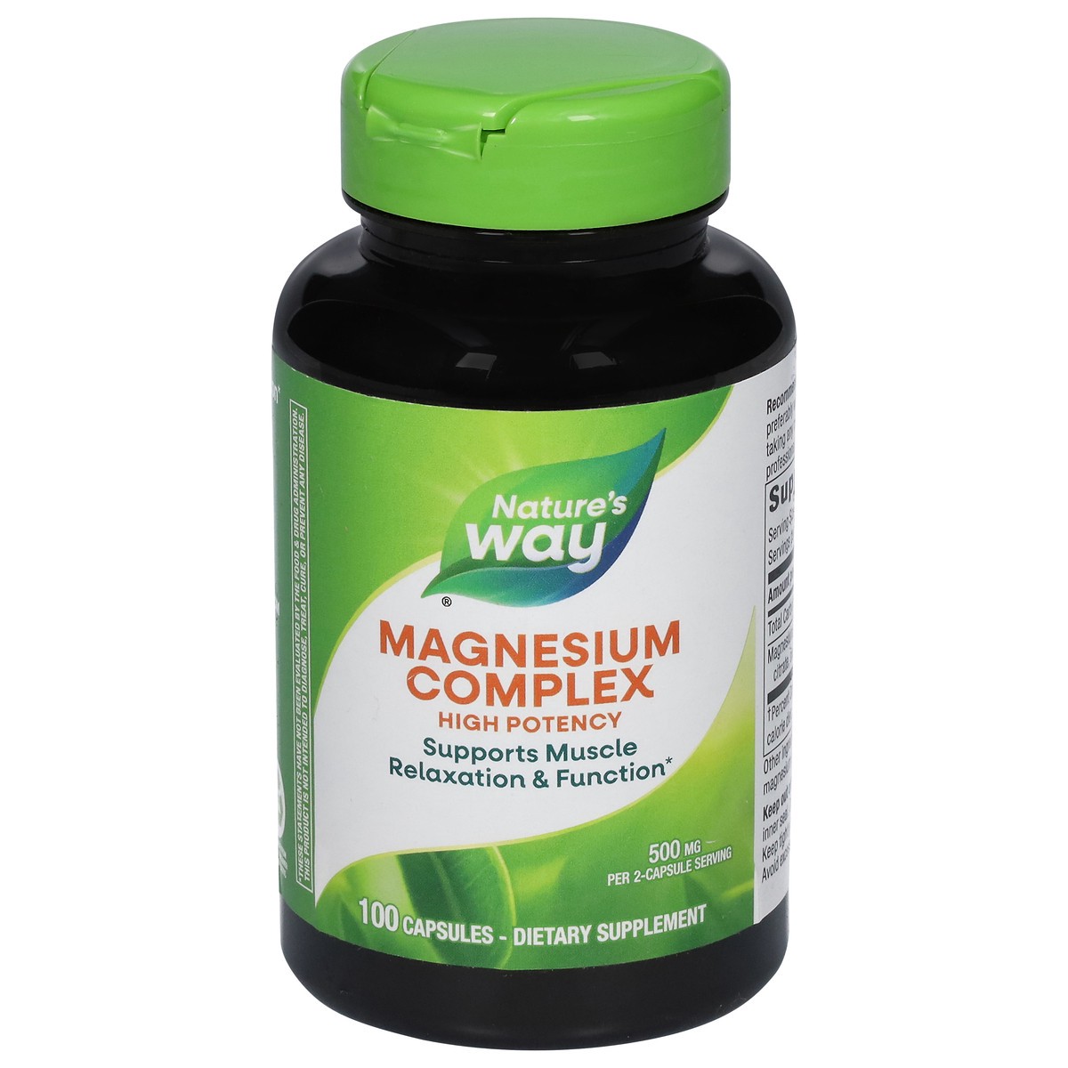 slide 1 of 9, Nature's Way Capsules 500 mg Magnesium Complex 100 Capsules, 100 ct