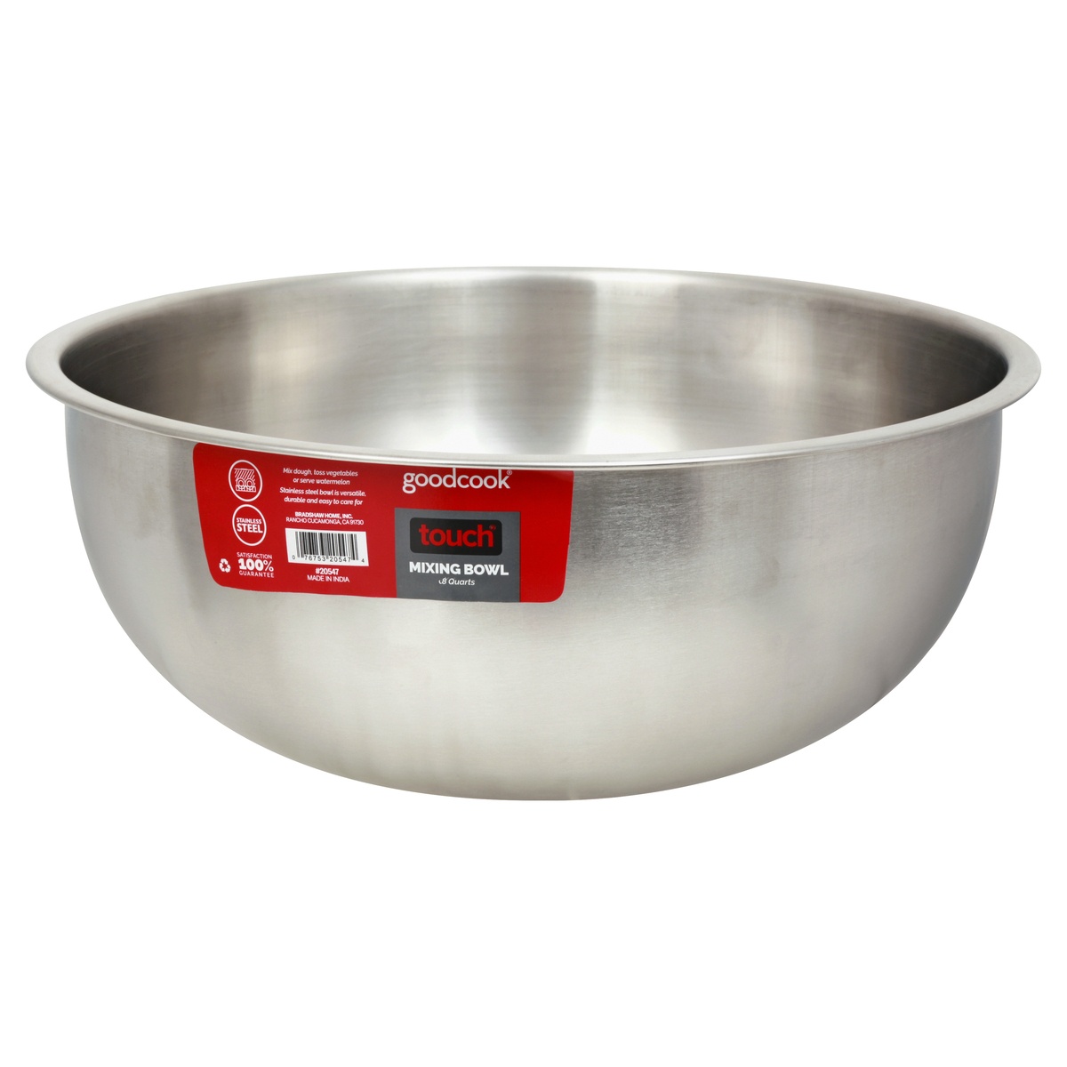 slide 3 of 8, Goodcook Touch Stainless Steel Mixing Bowl, 8 qt