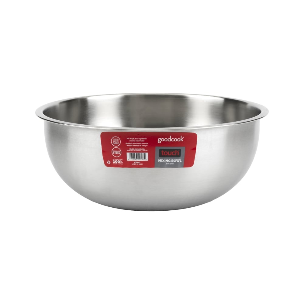 slide 1 of 8, Goodcook Touch Stainless Steel Mixing Bowl, 8 qt