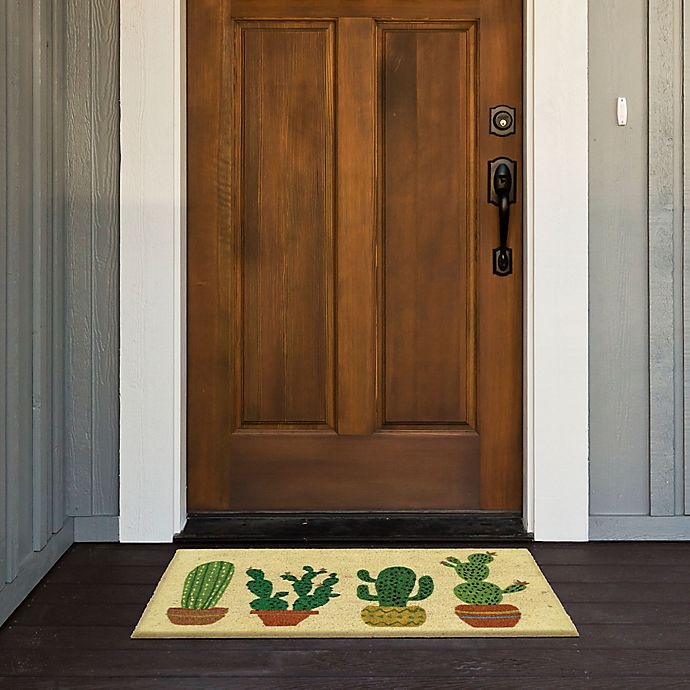 slide 3 of 3, Mohawk Home Cactus Row Door Mat - Green, 18 in x 30 in