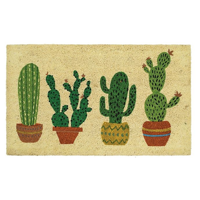 slide 1 of 3, Mohawk Home Cactus Row Door Mat - Green, 18 in x 30 in