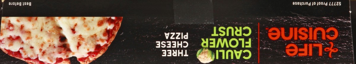 slide 5 of 9, Life Cuisine Frozen Pizza Cauliflower Crust Three Cheese Pizza, High Protein Gluten Free Frozen Pizza Dinner, 6 oz