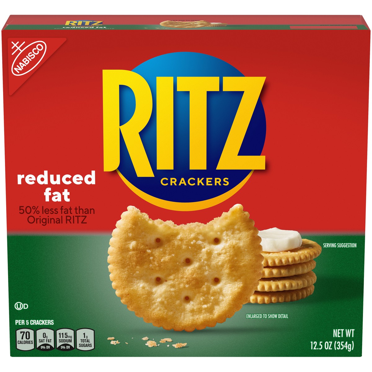 slide 1 of 9, RITZ Reduced Fat Original Crackers, 12.5 oz, 0.78 lb