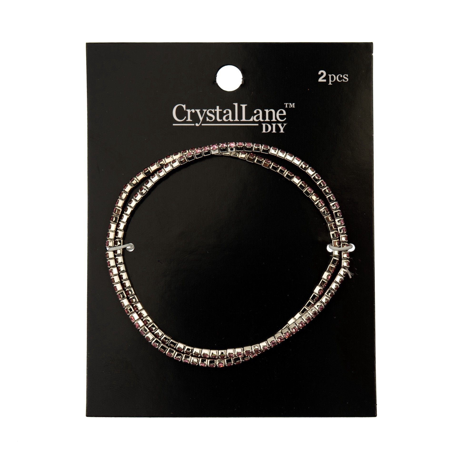 slide 2 of 3, Crystal Lane Diy Silver & Light Rose Rhinestones Bracelets, 2ct., 2 ct