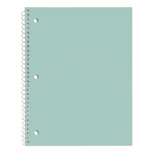 slide 1 of 1, Just Basics® Poly Spiral Notebook, 8"" x 10-1/2"", 1 Subject, Wide Ruled, 70 Sheets, Light Green, 1 ct