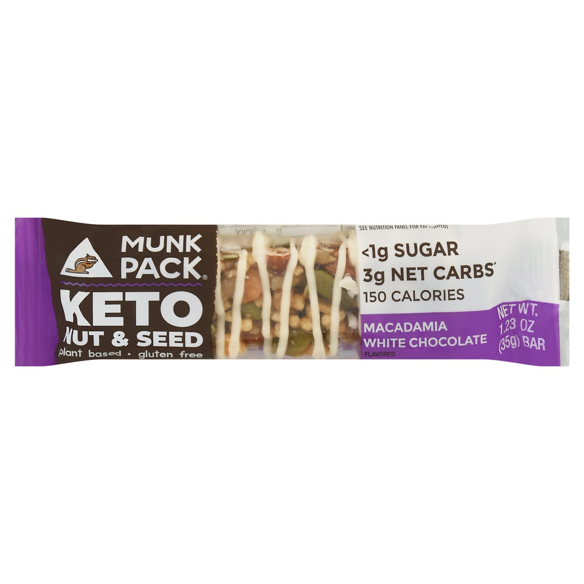 slide 1 of 9, Munkpack Macadamia White Chocolate Nut & Seed Bar, 1.23 oz