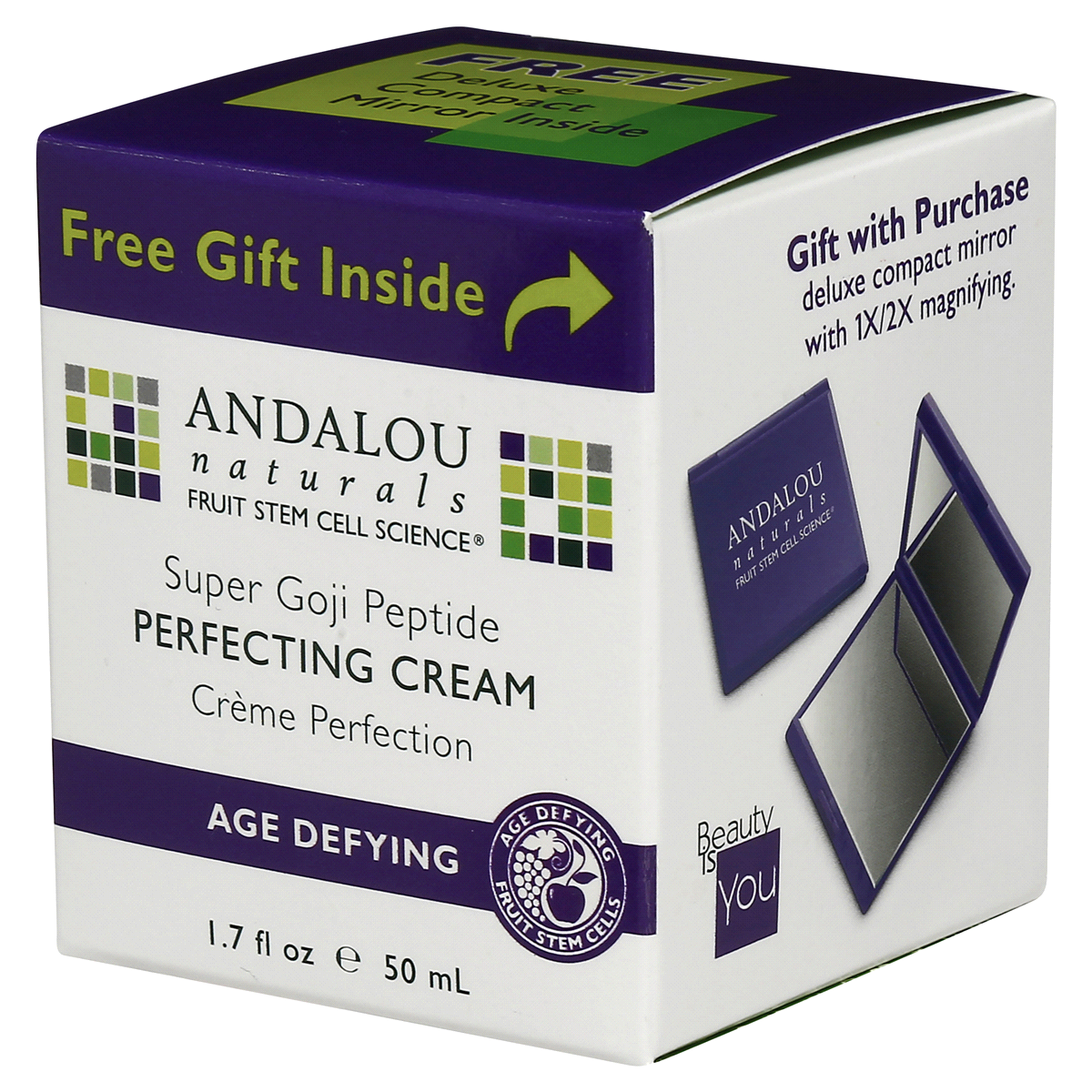 slide 2 of 8, Andalou Naturals Super Goji Peptide Perfecting Cream, 1.7 oz