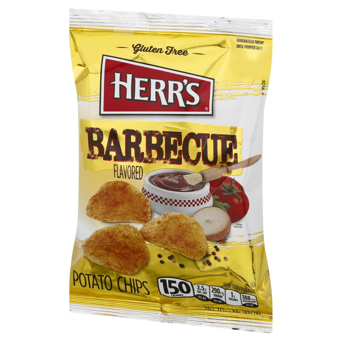 slide 7 of 10, Herr's Barbeque Flavored Potato Chips 1 oz, 1 oz