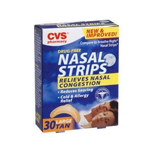 slide 1 of 1, CVS Pharmacy Nasal Strips Large Tan, 30 ct