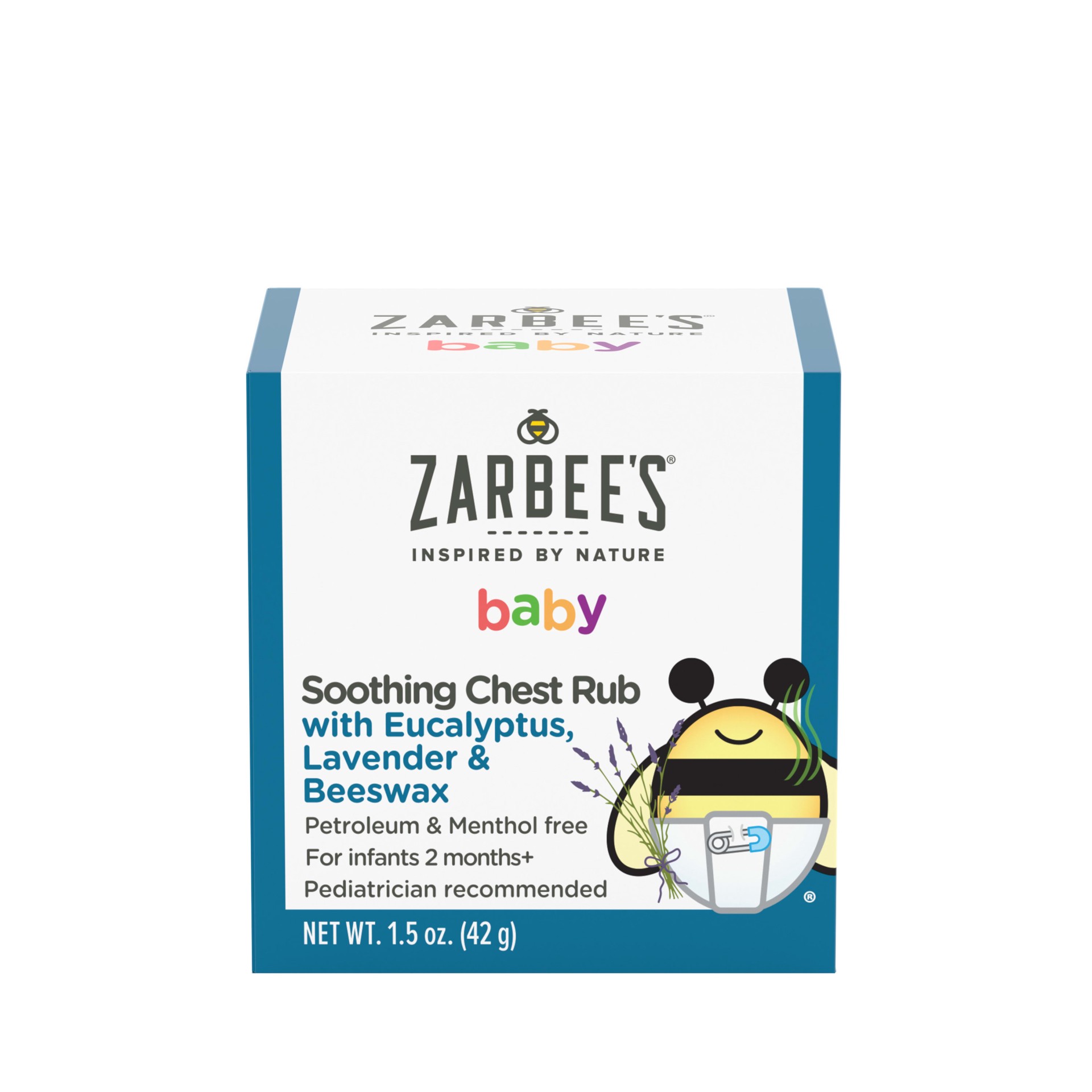 slide 1 of 5, Zarbee's Naturals Baby Soothing Chest Rub with Eucalyptus & Lavender, Petroleum-Free Safe and Effective Formula, 1.5 Ounce, 1.5 oz