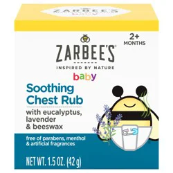 Zarbee's Naturals Baby Soothing Chest Rub, Eucalyptus, Lavender & Beeswax, 1.5 oz