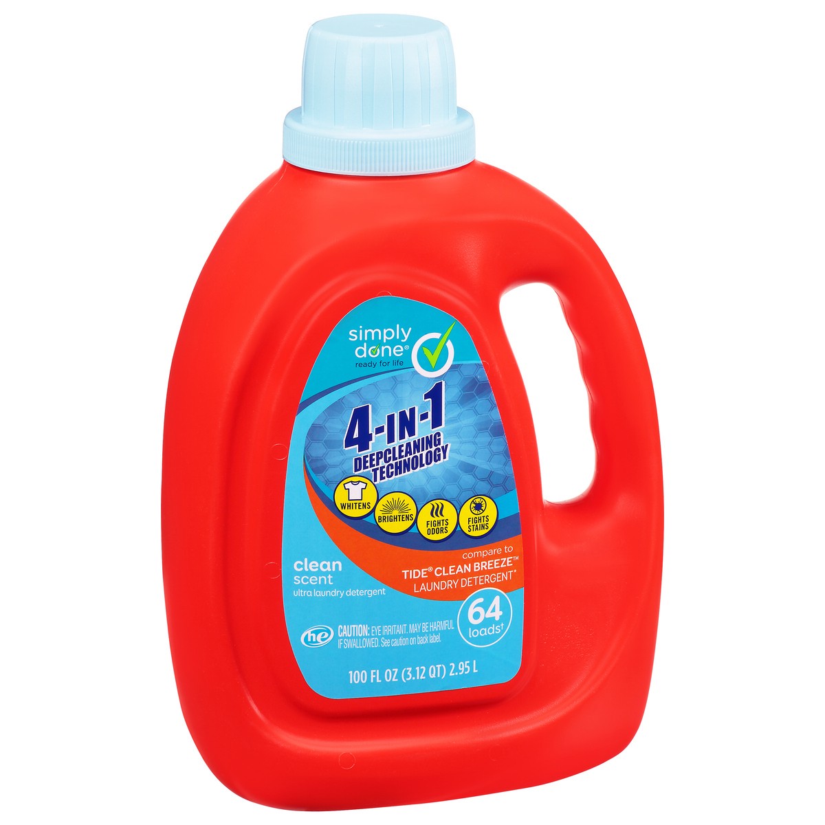 slide 6 of 9, Simply Done 4-in-1 Clean Scent Ultra Laundry Detergent 100 fl oz, 100 fl oz