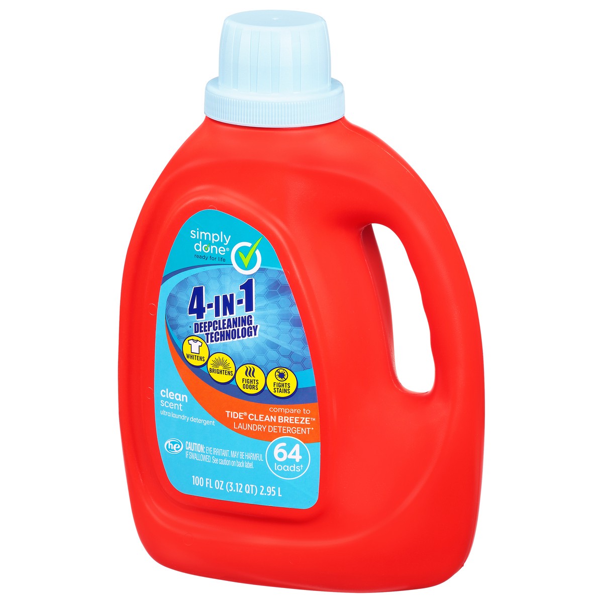 slide 3 of 9, Simply Done 4-in-1 Clean Scent Ultra Laundry Detergent 100 fl oz, 100 fl oz