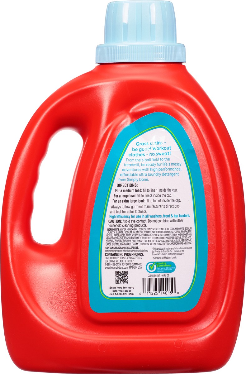 slide 5 of 9, Simply Done 4-in-1 Clean Scent Ultra Laundry Detergent 100 fl oz, 100 fl oz