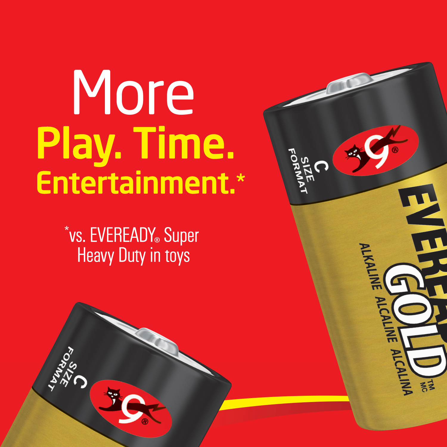 slide 5 of 5, Eveready Gold Alkaline C Batteries, 4 Pack of C Cell Batteries, 4 ct