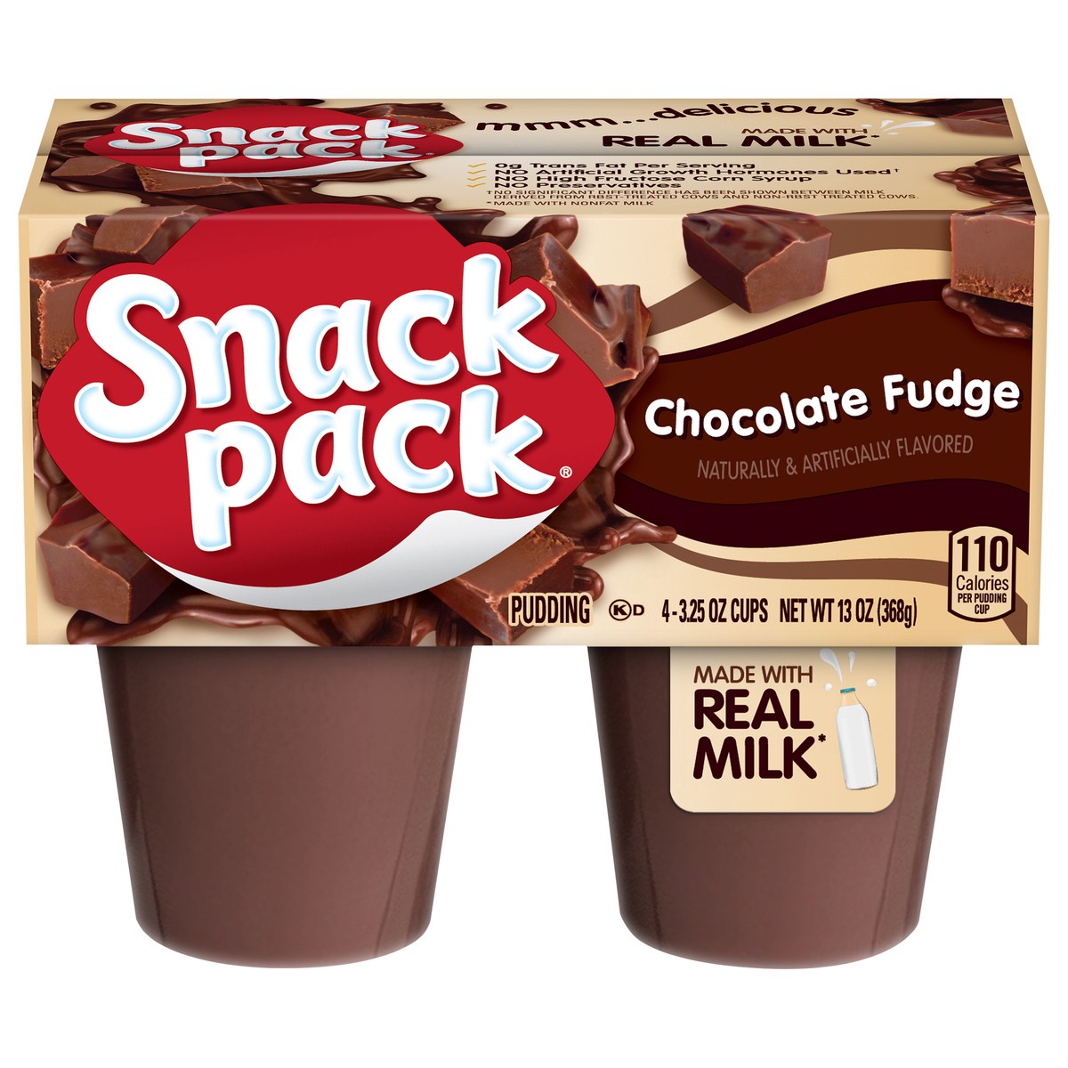 slide 1 of 5, Snack Pack Chocolate Fudge Pudding 4 - 3.25 oz Cups, 3.25 oz