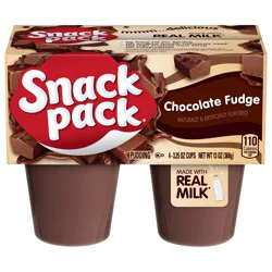 Snack Pack Chocolate Fudge Pudding, 3.25 oz Pudding Cups, 4 Count, 12 Pack