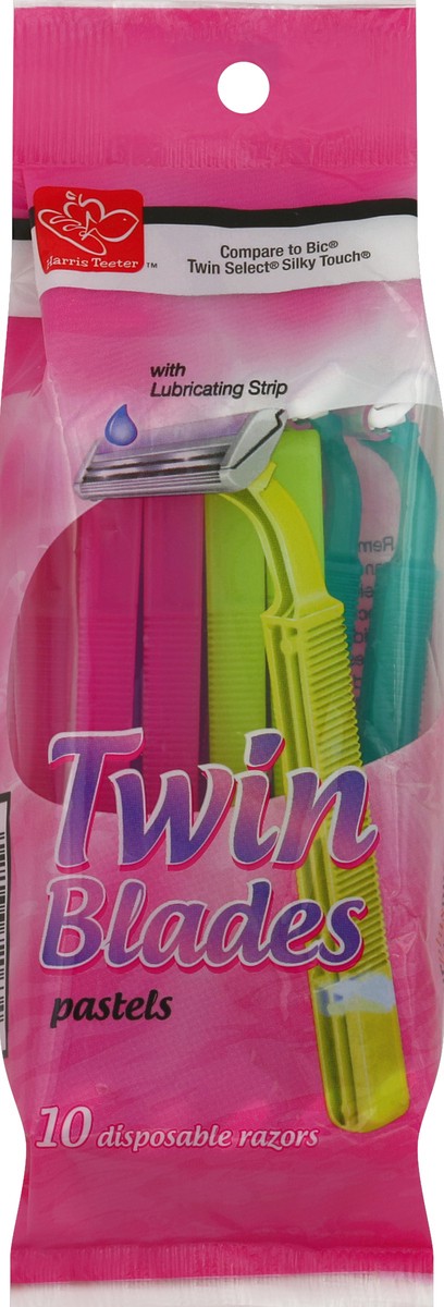 slide 2 of 2, Harris Teeter Twin Blades Disposable Razors, 10 ct