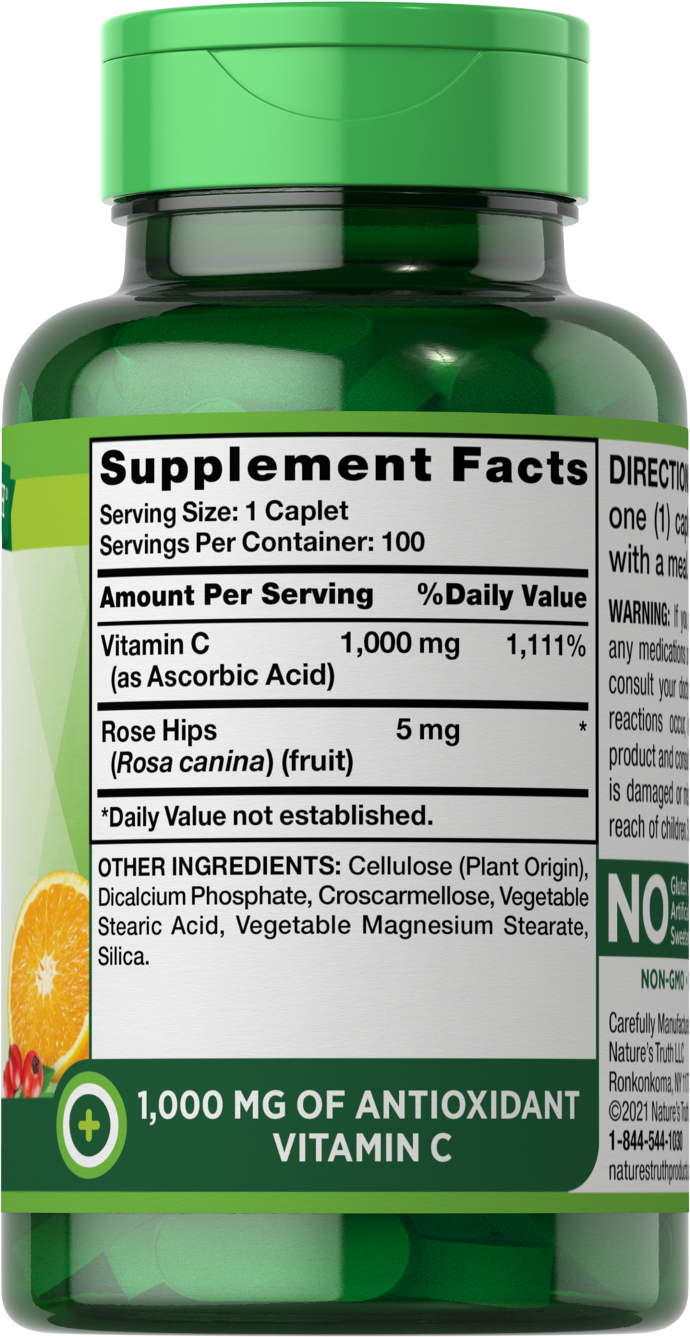 slide 3 of 4, Nature's Truth Vitamin C Wild Rose Hips, 100 ct