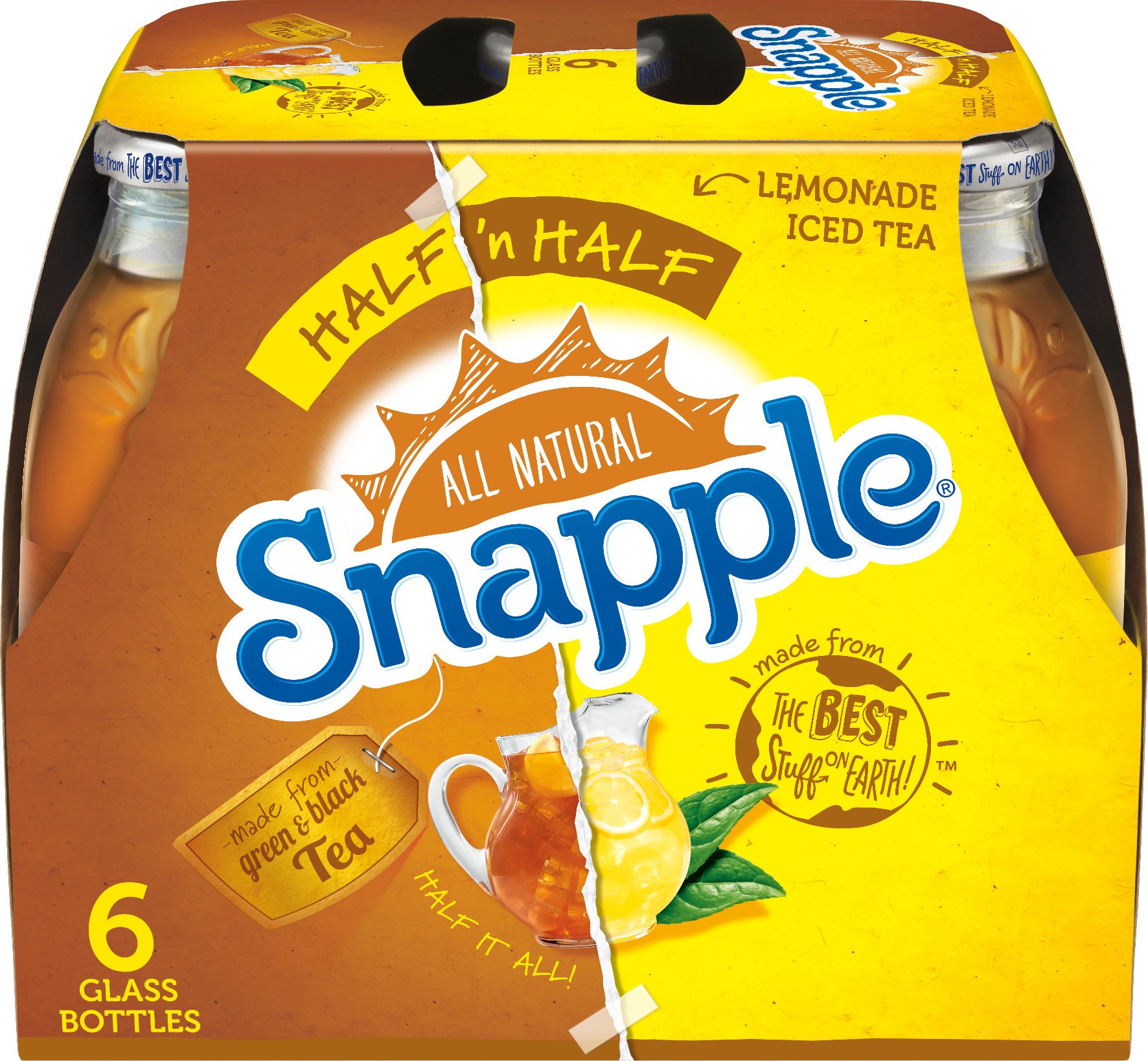 slide 1 of 6, Snapple Half n Half Lemonade Iced Tea , 6 ct; 16 fl oz