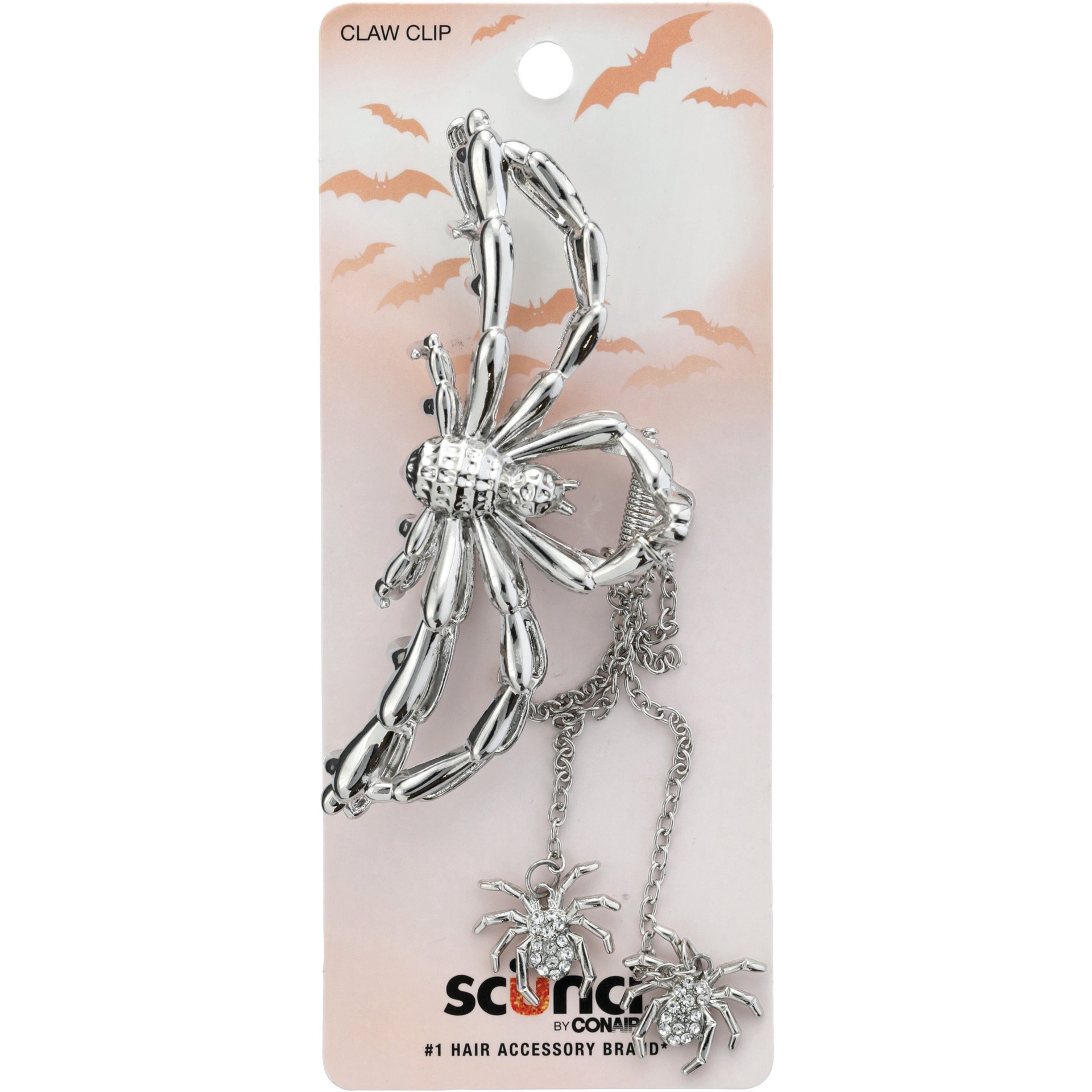 slide 1 of 1, scünci Scunci Halloween Dangling Spider Claw Clip, 1 ct