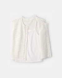 Oshkosh Girls 2-Piece Sweater Top Set - White