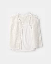 Oshkosh Girls 2-Piece Sweater Top Set - White