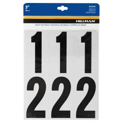 Hillman 3" Black and Silver Reflective Number Pack