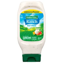 Hidden Valley Fat Free Ranch Condiment and Dressing, Easy Squeeze Bottle, 16 fl oz
