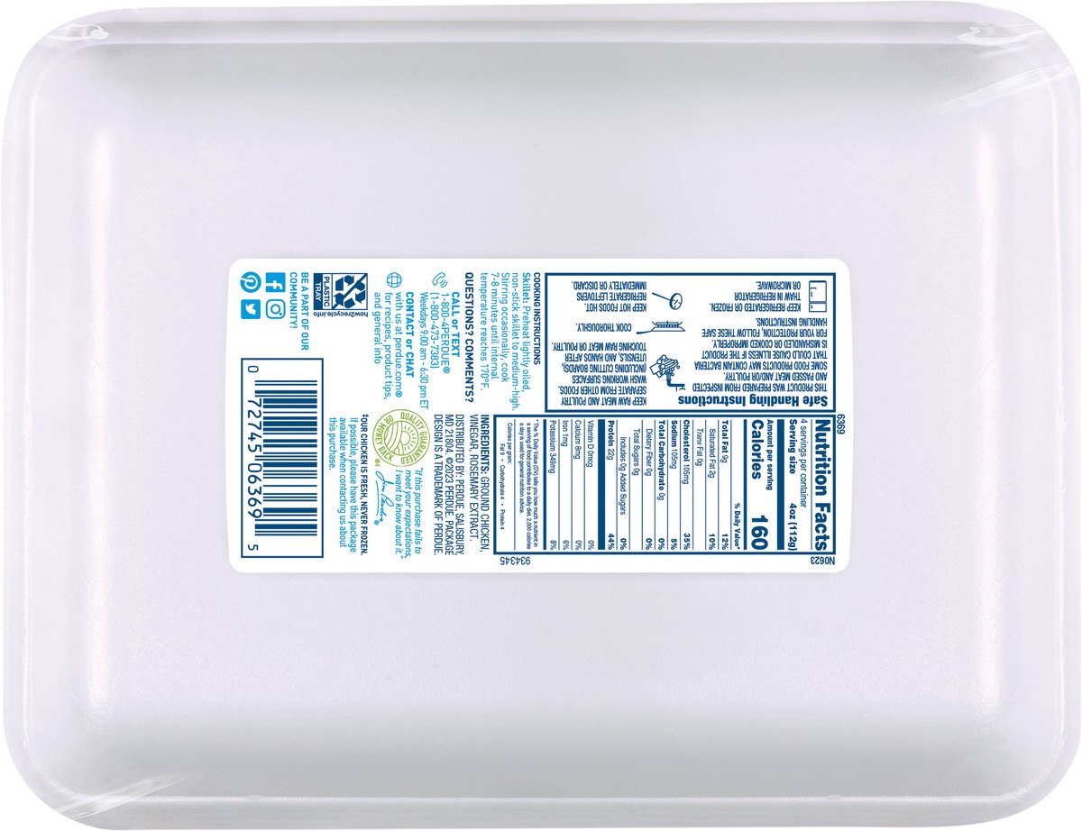 slide 3 of 7, PERDUE No Antibiotics Ever Fresh Ground Chicken, 16 oz