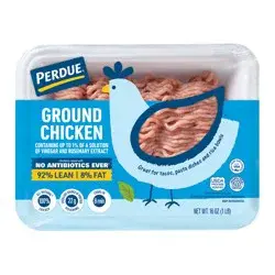 PERDUE No Antibiotics Ever Fresh Ground Chicken, 92% Lean 8% Fat, 1 lb.