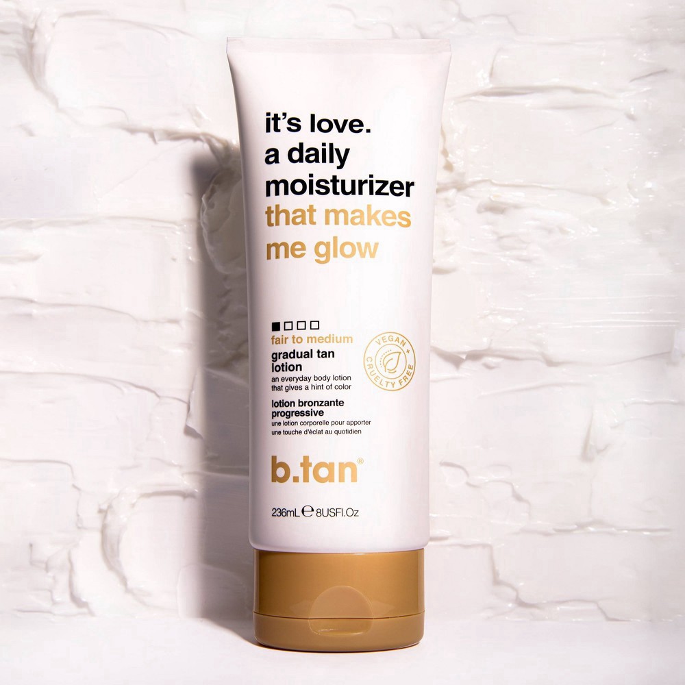 slide 4 of 4, b.tan It's Love - A Daily Moisturizer That Makes Me Glow Gradual Tan Lotion, 8 oz