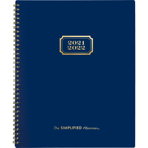 slide 1 of 1, At-A-Glance Simplified By Emily Ley Academic Weekly/Monthly Planner, 8-1/2'' X 11'', Navy, July 2021 To June 2022, El63-900A, 1 ct