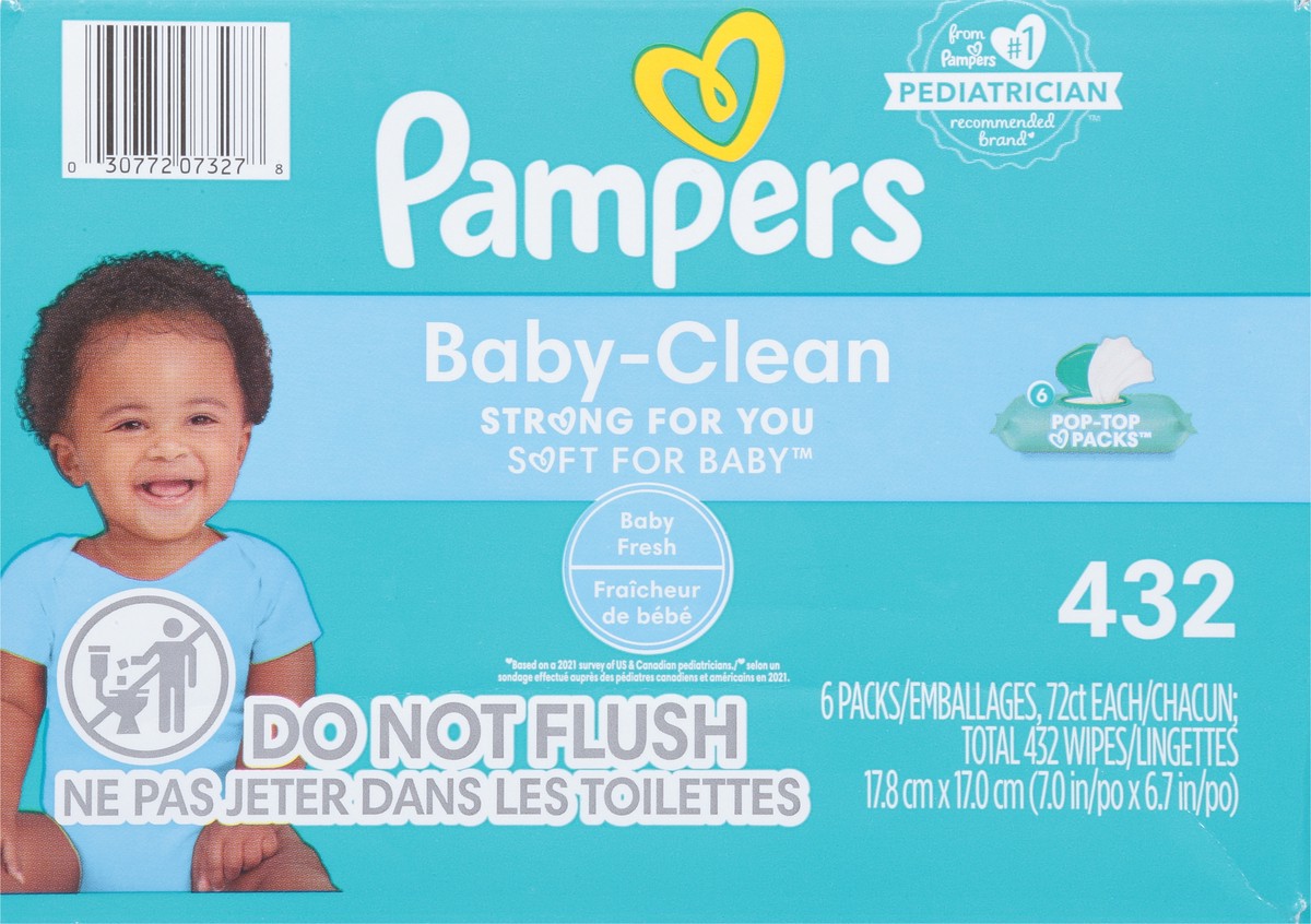 slide 5 of 12, Pampers Baby-Clean Baby-Fresh Wipes 6 - 72 Pack, 432 ct