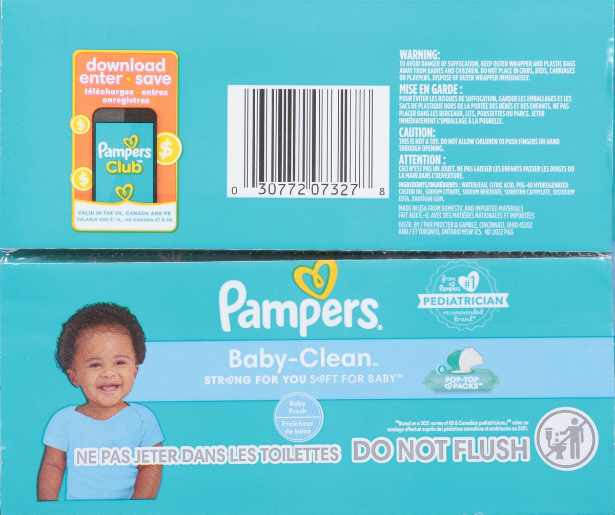 slide 8 of 12, Pampers Baby-Clean Baby-Fresh Wipes 6 - 72 Pack, 432 ct