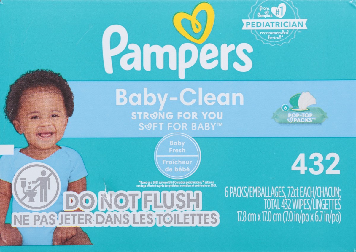 slide 10 of 12, Pampers Baby-Clean Baby-Fresh Wipes 6 - 72 Pack, 432 ct