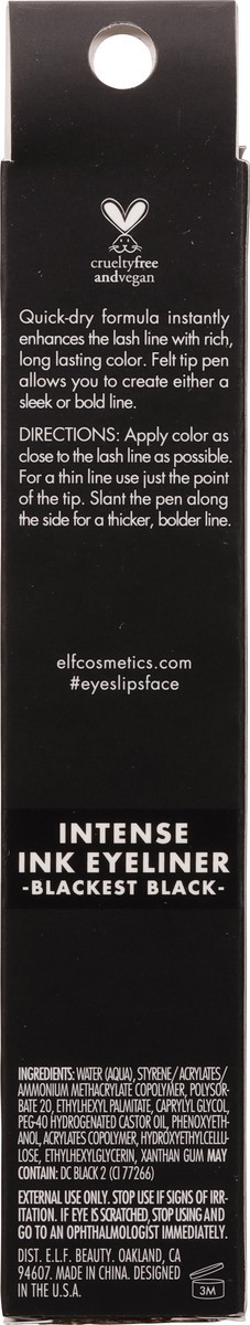 slide 5 of 9, e.l.f. Blackest Black Intense Ink Eyeliner 0.088 oz, 0.09 oz