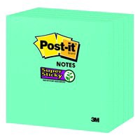 slide 4 of 9, 3M Post-it Notes 654-5SSY, 3 in x 3 in, Aqua, 5 Pads/Pack, 1 ct